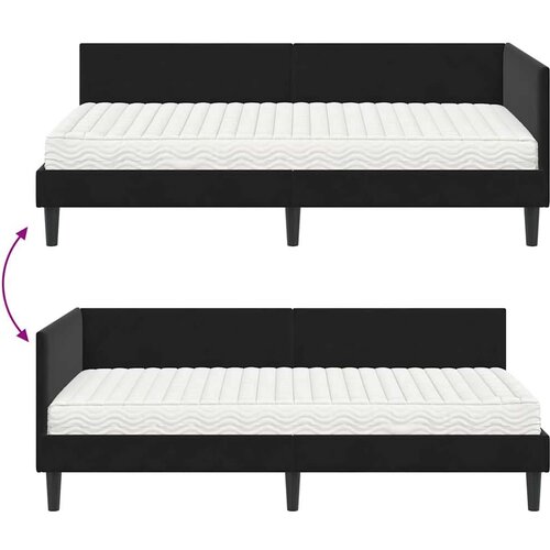  Kutni krevetni okvir s madracem Ostalo 2 pcs Crna Bar&amp;scaron;un Slike