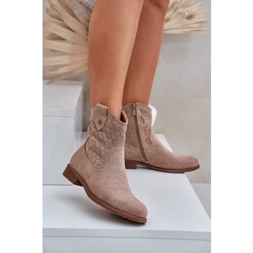 S. BARSKI Cutout Ankle Boots On Flat Heel S.Barski Slike