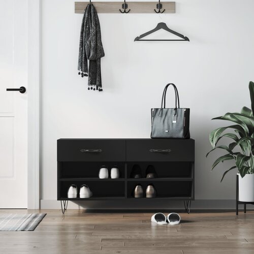 vidaXL Klupa za cipele crna 102 x 35 x 55 cm od konstruiranog drva Cijene