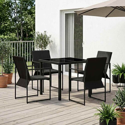  Vrtni set za objed 5 pcs Crna i antracit 80 x 80 x 73 cm Cijene
