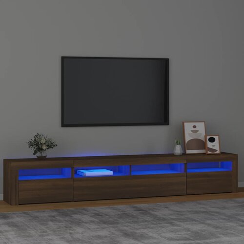 The Living Store TV omarica z LED lučkami rjav hrast 240x35x40 cm - TV Omarica, (21376647) Cene