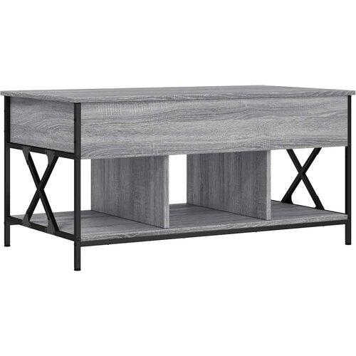  Stolić za kavu siva boja hrasta 100x55x50 cm od drva i metala Slike