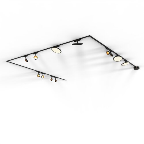 QAZQA Sistem tirnih svetilk z 8 reflektorji in 4 stropnimi svetili črna 1-fazna - Magnetic Lance Puk Cene