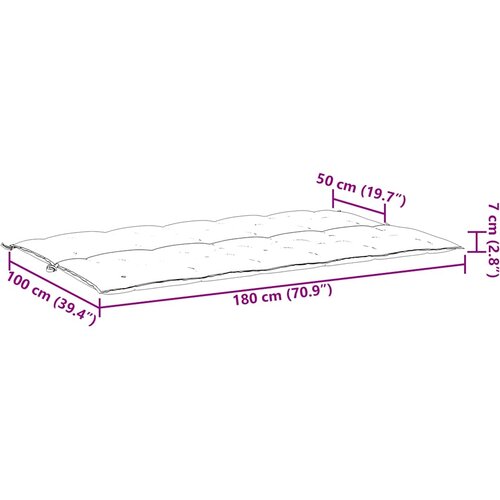  Jastuk za vrtnu klupu svjetloplavi 180x(50+50)x7 cm od tkanine Slike