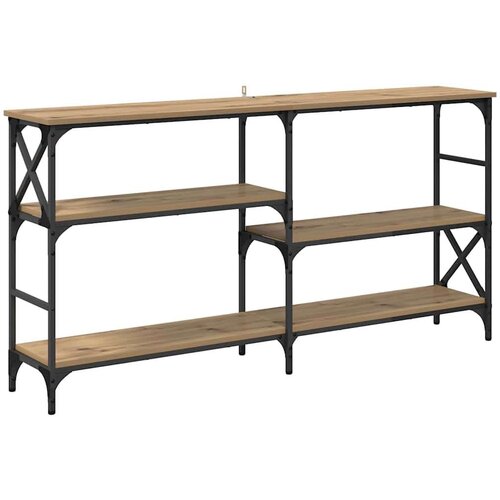 VidaXL Konzolni stol s policom hrast artisan 150 x 29 x 76.5 cm Slike