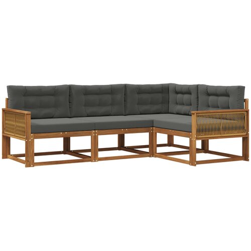 Set vanjskih sofa 4 kom. Prirodna i antracit Slike