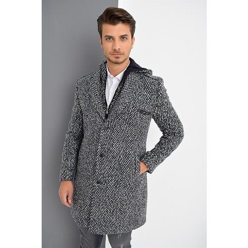 Dewberry PLT8371 DEWBRRY MEN'S COAT-PATTERNED NAVY BLUE Cene