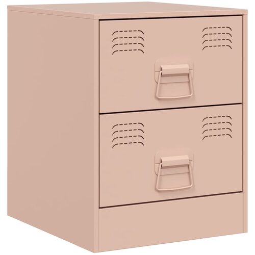 Maison Chic Nočna omarica - Nočna miza roza 34,5x39x44 cm jeklo, (21687750) Slike