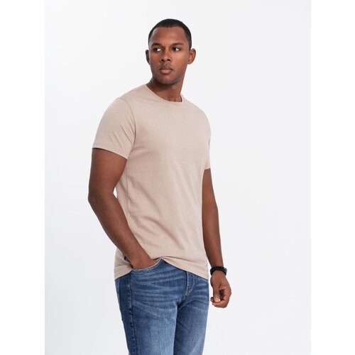 Ombre BASIC men's cotton shirt set with round neckline - gray-green/white/beige Cene