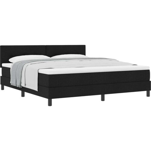 Box Spring krevet s madracem Crni 180x200 cm Tkanina Cene