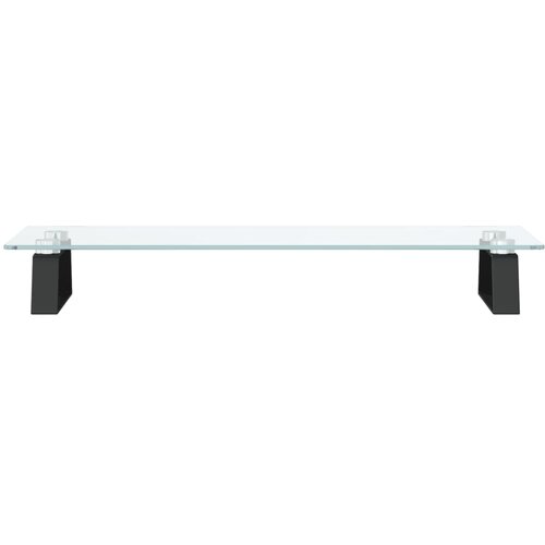  Stalak za monitor crni 60x20x8 cm kaljeno staklo i metal Slike