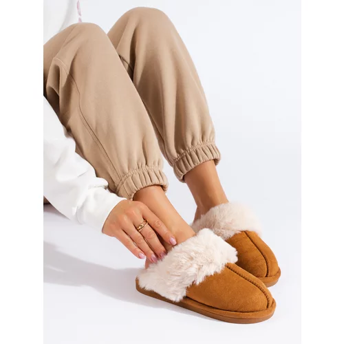 SHELOVET Women's camel slippers