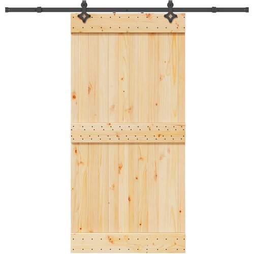 vidaXL Drsna vrata s kompletom vodil 100x210 cm trdna borovina Cene