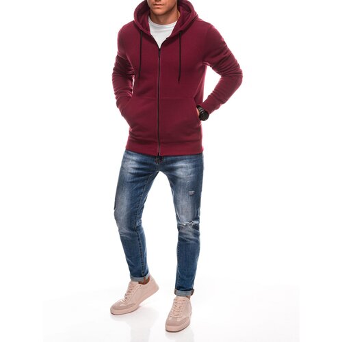 Edoti BASIC unbuttoned men's hooded sweatshirt - maroon Cijene