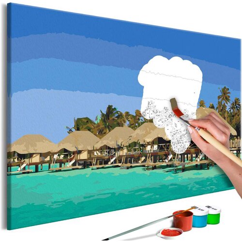  Slika za samostalno slikanje - Cottages on the Water 60x40 Cijene