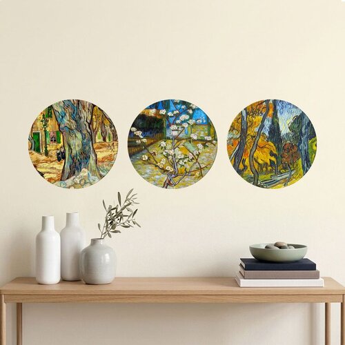 WALLXPERT 3YMDF11888 Multicolor Decorative MDF Painting (3 Pieces) Cene