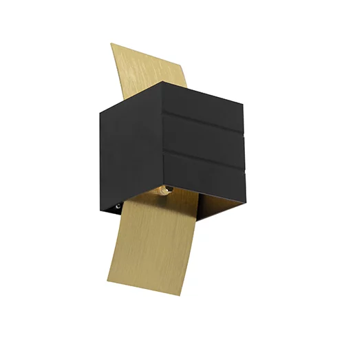 QAZQA Dizajn stenska svetilka črna z zlatom - Amy