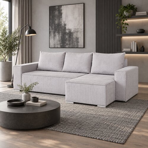 Grantex Line Ugaona garnitura Lena SVL, 130x190cm, Svetlosiva Cene