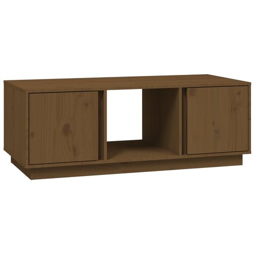 Maison Chic Klubska mizica - kavna mizica - Nizka mizica medeno rjava 110x50x40 cm trdna borovina, (21754063) Cene
