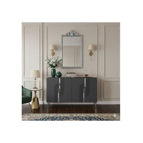 Hanah home konzola meyra 120 anthracite silver Cene