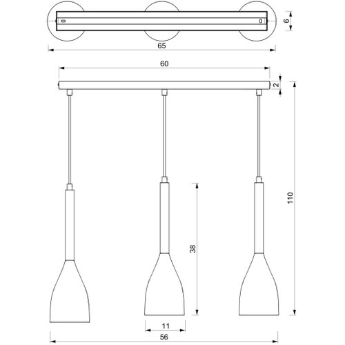  Luster na sajli MUZA 3xE27/60W/230V Slike