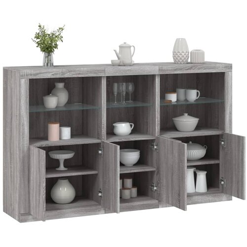  The Living Store Komoda z LED lučkami siva sonoma 162x37x100 cm - Komoda, (21502311) Slike