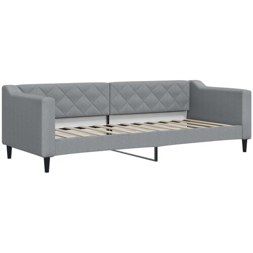  Dnevni krevet s madracem svjetlosivi 80 x 200 cm od tkanine Slike