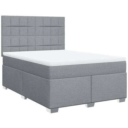 Maison Chic Box spring posteljni - Vzmetna postelja z vzmetnico svetlo siv 140x190 cm blago SL17923, (21894788) Cene