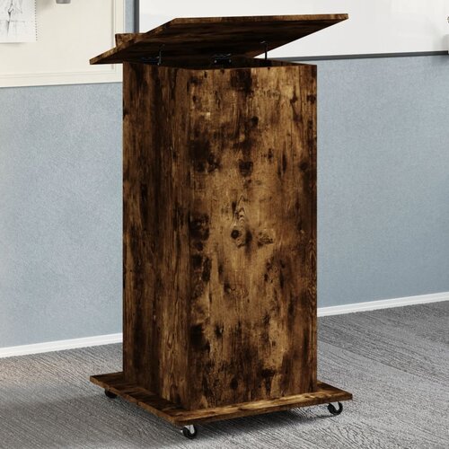 vidaXL Govornica s kotačima i ladicom boja hrasta 55x55x107 cm drvena Cijene