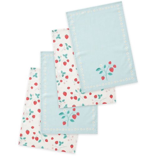 Catherine Lansfield Bombažne kuhinjske krpe v kompletu 4 ks 50x70 cm Strawberry Garden &amp;ndash; Slike