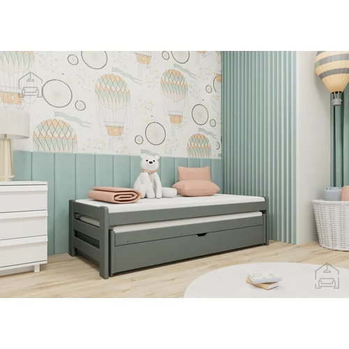 Lano Otroška postelja z dodatnim ležiščem Anis - 80x160 cm - Grafit