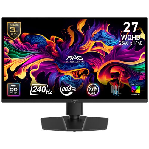 MSI 27" MAG 271QP QD-OLED X24 WQHD 2560x1440 240Hz Adaptive Sync gaming monitor Cene