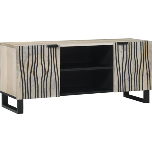 VidaXL Centri za zabavu i stalci za TV s policom s pohranom s vratima Bijela i crna Slike