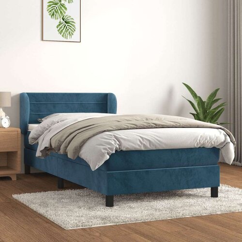 Box spring krevet s madracem tamnoplavi 90x200 cm bar&amp;scaron;unasti Slike