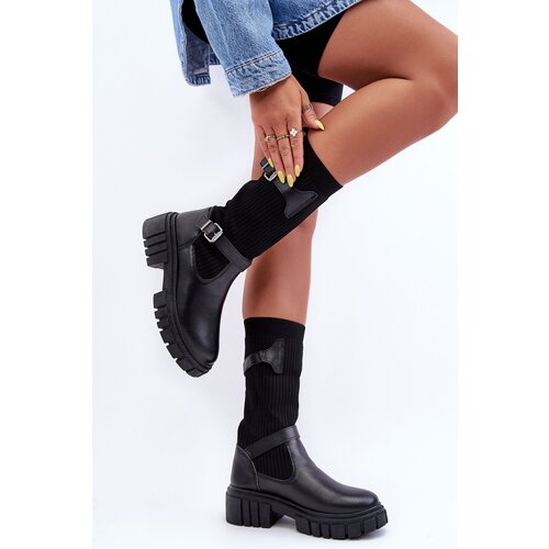Boto Women's Ankle Boots with Sock Black Abroze Cene