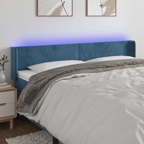  LED posteljno vzglavje temno modro 163x16x78/88 cm žamet, (20935950) Slike
