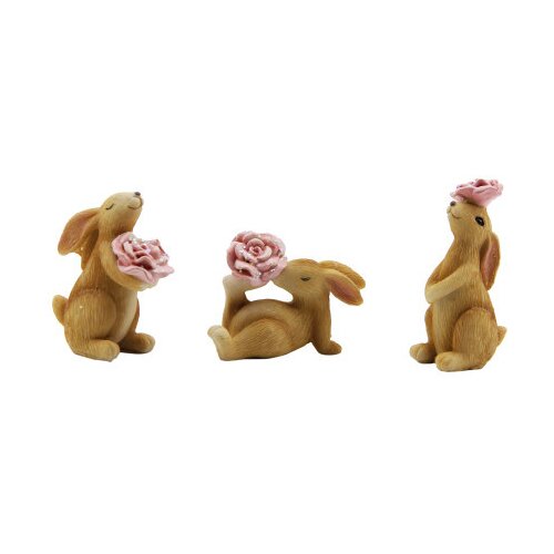  Uskršnja figura zeka sa roze ružicama 6,5 cm ( 465174 ) Cene
