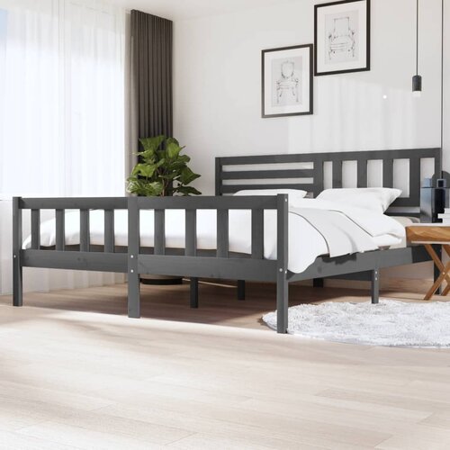  Okvir za krevet od masivnog drva sivi 200 x 200 cm Cijene
