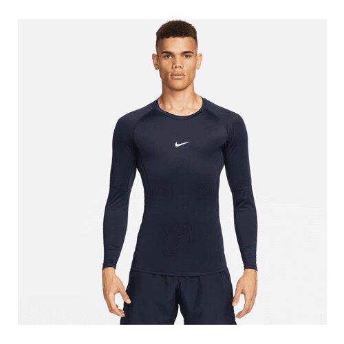 Nike Pro Dri-FIT Tight Fit LS Shirt, Obsidian/White - XXL, (20764404) Cene