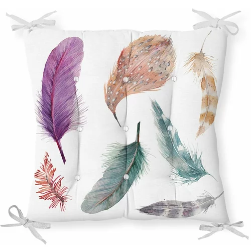Minimalist Cushion Covers Sedežna blazina iz mešanice bombaža Feathers, 40 x 40 cm