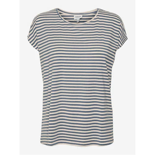 AWARE by VERO MODA Cream-blue women's striped T-Shirt Ava - Women