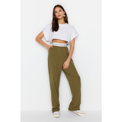 Trendyol Pants - Khaki - Wide leg Slike