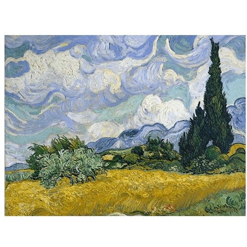 Fedkolor reprodukcija slike Vincent Van Gogh - Wheat Field with Cypresses, 60 x 45 cm Slike