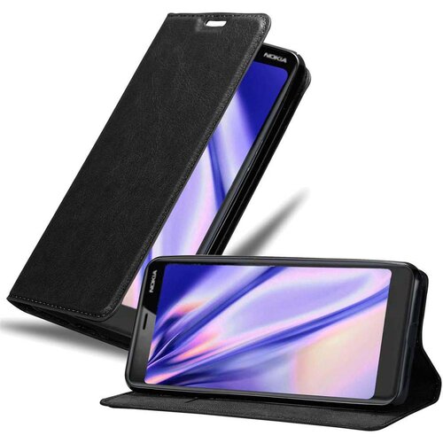 Cadorabo Ohi&scaron;je, združljivo z Nokia 5.1 v nočna črna - Za&scaron;čitni ovitek z magnetnim zapiranjem, stoječo funkcijo in režo za kartice, (20557884) Cene