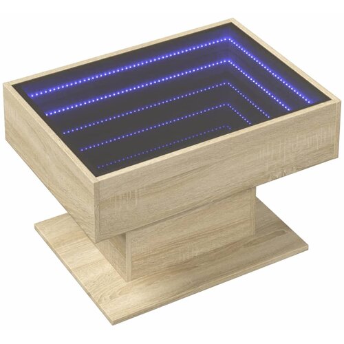  Stolić za kavu LED boja hrasta 70x50x45 cm konstruirano drvo Slike
