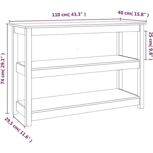  Konzolni stol 110 x 40 x 74 cm od masivne borovine Slike