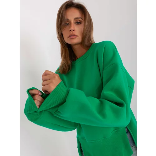 Fashion Hunters Green asymmetrical basic hoodie