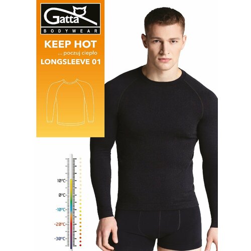Gatta T-shirt 43027 Keep Hot Longsleeve Men M-2XL black 06 Cene