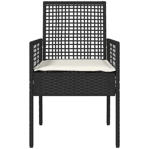  Vrtna stolica s jastukom 2 pcs Crna 55 x 53 x 85 cm poliratan Slike