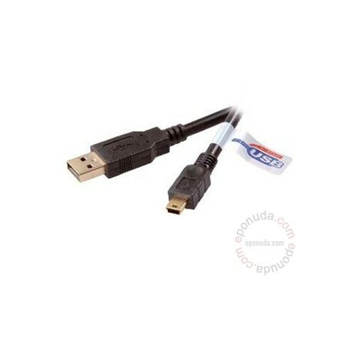Vivanco USB 2.0 A/miniB 3m Gold Vv 3m kabal Slike